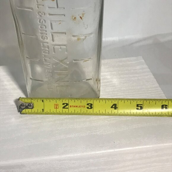 Vintage Chillexine Bottle Bell & Sons Ltd Liverpool 8 Inch Tall Clear Glass - Picture 8 of 8